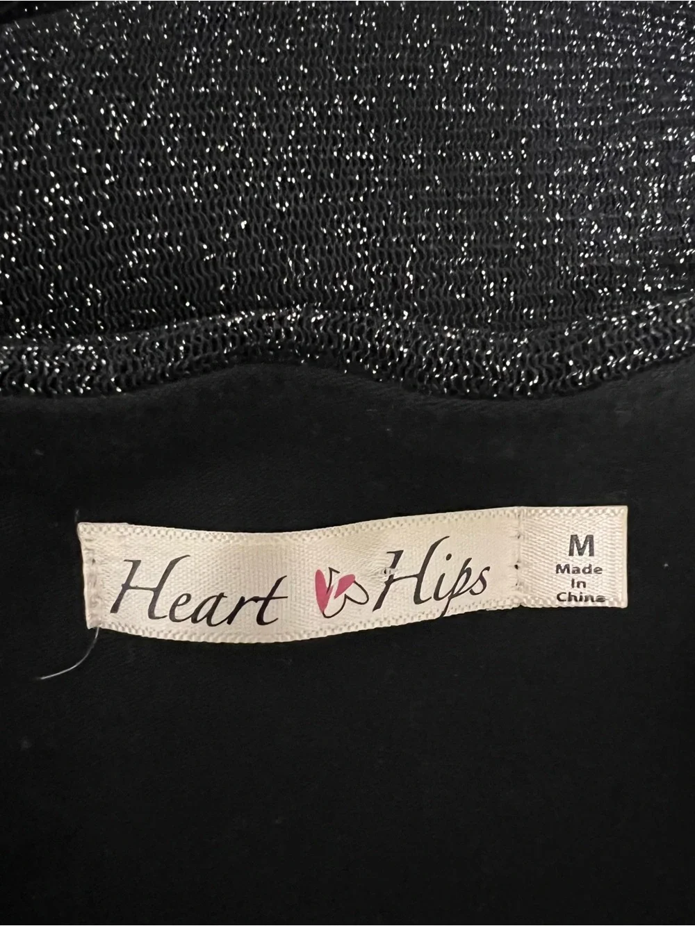 Heart Hips Glittery Black Long-Sleeve Sheath Dress